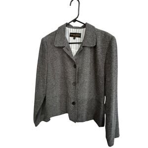 Donna Ricco NY Women's Black White Salt Pepper Button Up Blazer Size 12 NEW